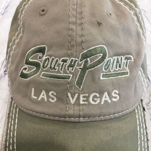 Otto Cap Hat Unisex Adjustable Tan South Point Las Vegas Heavily Distressed - Picture 2 of 10